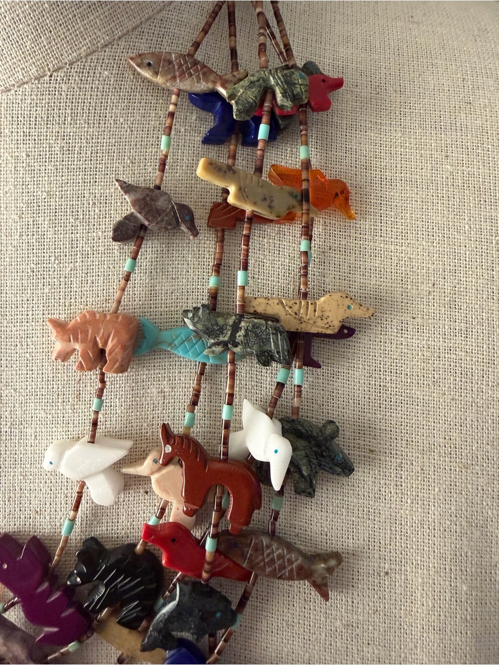 Vintage Multi-Color Animal Fetish Necklace - Women Jewelry Native American - Picture 10 of 11